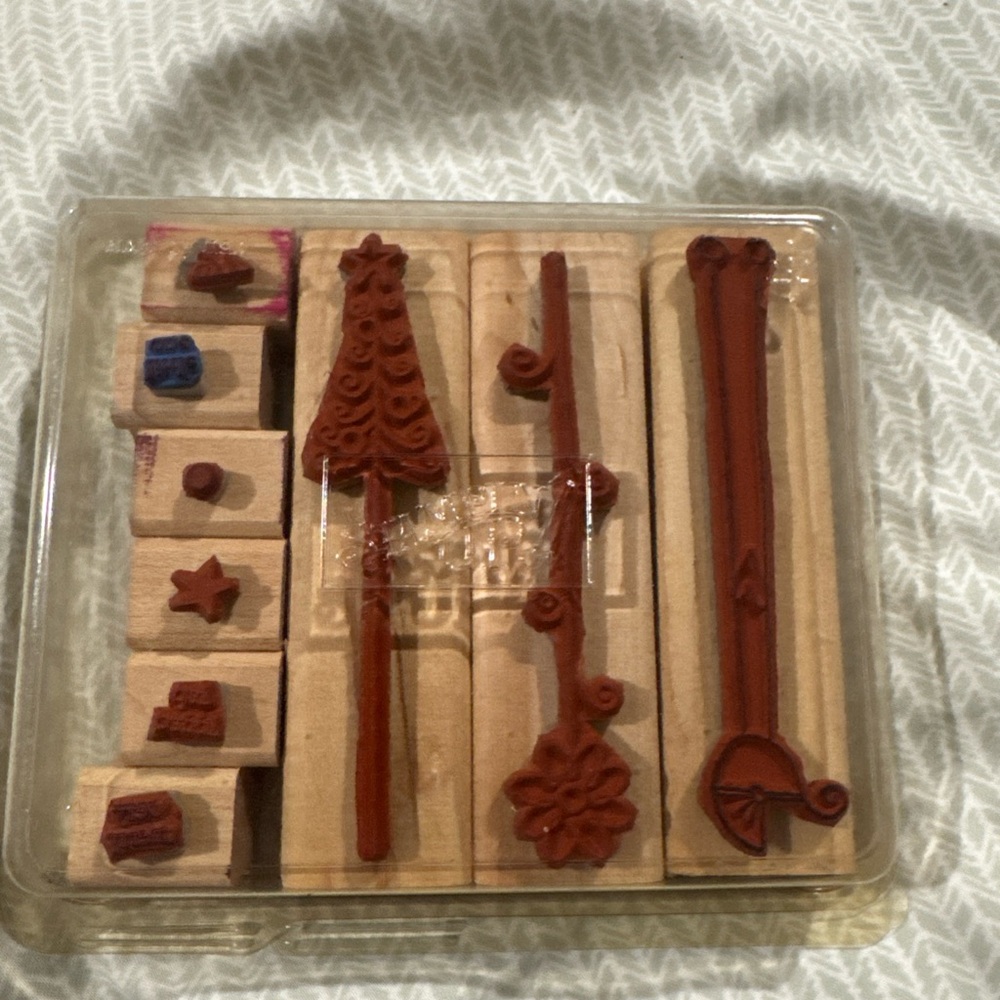 Red Rubber Stamp Set